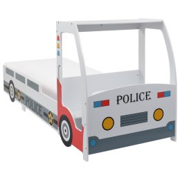  Łóżko dziecięce samochód policyjny, materac, 90x200 cm, H3!
