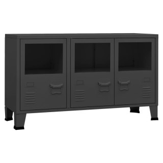  Szafka industrialna, antracytowa, 105x35x62 cm, metal i szkło Lumarko!