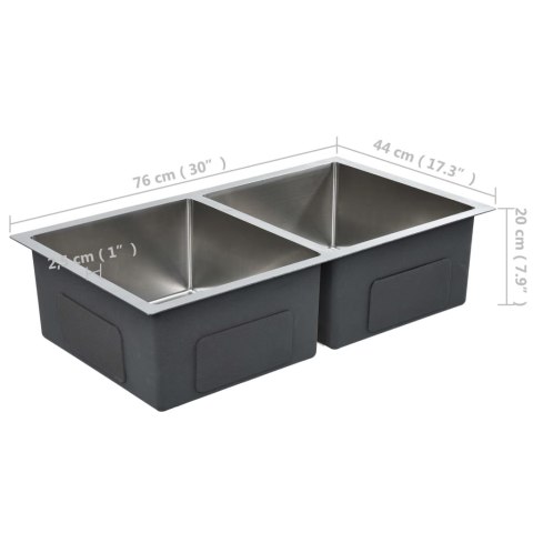  Ręcznie robiony zlew kuchenny z sitkiem, stal nierdzewna Lumarko!