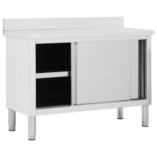  Stół roboczy, przesuwne drzwi, 120x50x(95-97) cm, stal Lumarko!