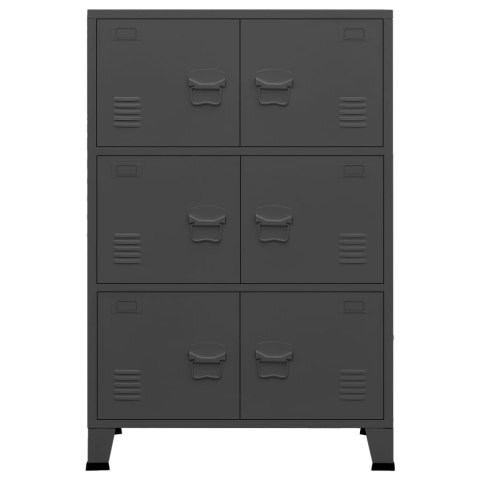  Industrialna szafka kartotekowa, antracyt, 75x40x115 cm, metal Lumarko!