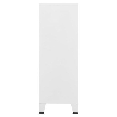  Industrialna szafka kartotekowa, biała, 75x40x115 cm, metal Lumarko!