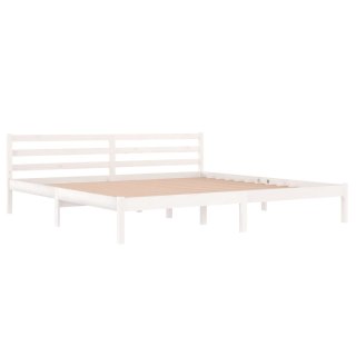  Łóżko dzienne, lite drewno sosnowe, 200x200 cm, białe Lumarko!