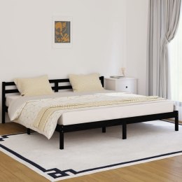 Łóżko dzienne, lite drewno sosnowe, 200x200 cm, czarne Lumarko!