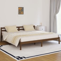  Łóżko dzienne, lite drewno sosnowe, 200x200 cm, miodowy brąz Lumarko!
