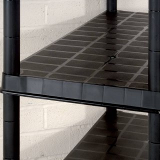  Regał 5-poziomowy, czarny, 340x40x185 cm, plastik Lumarko!