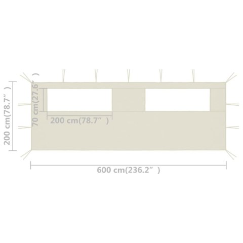  Ścianka z oknami do altany, 6x2 m, kremowa Lumarko!
