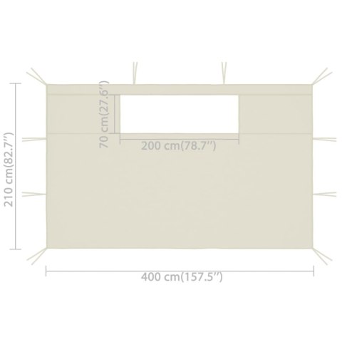  Ścianki do altany, z oknami, 2 szt., kremowe Lumarko!