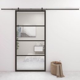 Lumarko Drzwi przesuwne, aluminium i szkło ESG, 102,5x205 cm, czarne