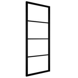 Lumarko Drzwi przesuwne, aluminium i szkło ESG, 76x205 cm, czarne