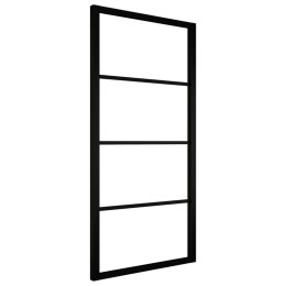 Lumarko Drzwi przesuwne, aluminium i szkło ESG, 90x205 cm, czarne