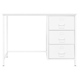  Industrialne biurko z szufladami, białe, 105x52x75 cm, stal Lumarko!