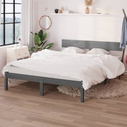 Rama łóżka, szara, lite drewno sosnowe, 120x190 cm, podwójna Lumarko!