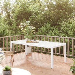  Stół ogrodowy, biały, 190x90x75 cm, szkło hartowane i rattan PE Lumarko!