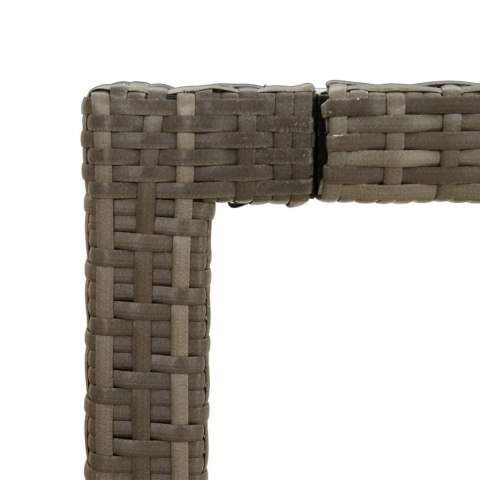  Stół ogrodowy, szary, 190x90x75 cm, szkło hartowane i rattan PE Lumarko!