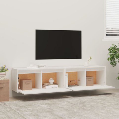  Szafki ścienne, 2 szt., białe, 80x30x35 cm lite drewno sosnowe Lumarko!