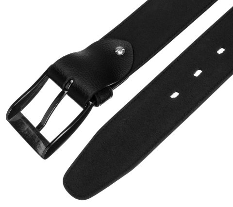 Skórzany pasek męski z tradycyjną srebrną klamrą — Rovicky