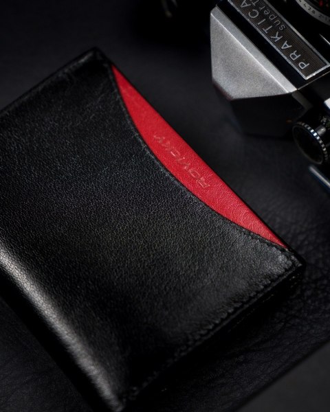 Portfel męski z naturalnej skóry licowej z przegródką na zdjęcie — Rovicky