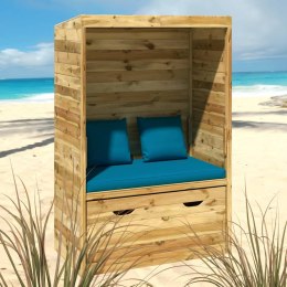  Kosz plażowy z szufladą, 112x60x168 cm, lite drewno sosnowe Lumarko!