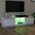  Szafka pod TV z oświetleniem LED, biała, 140 x 40 x 35,5 cm Lumarko!