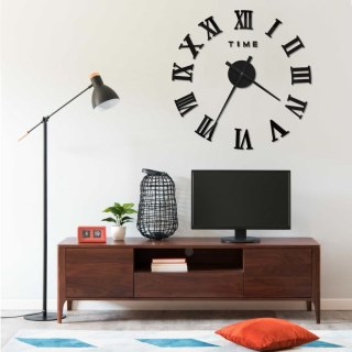 Zegar ścienny 3D, nowoczesny design, czarny, 100 cm, XXL Lumarko!