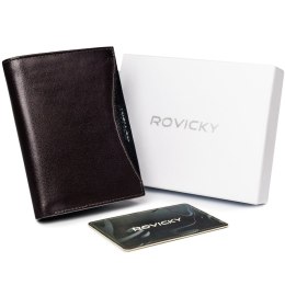 Duży, oryginalny portfel męski z naturalnej skóry licowej, RFID — Rovicky