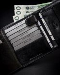 Pojemny portfel męski z naturalnej skóry licowej z ochroną RFID — Rovicky
