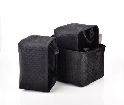 SARA BLACK KOMPLET 3 KOSZY L38x26xh22cm,M34x23xh20cm, S30x20xh18cm Lumarko!