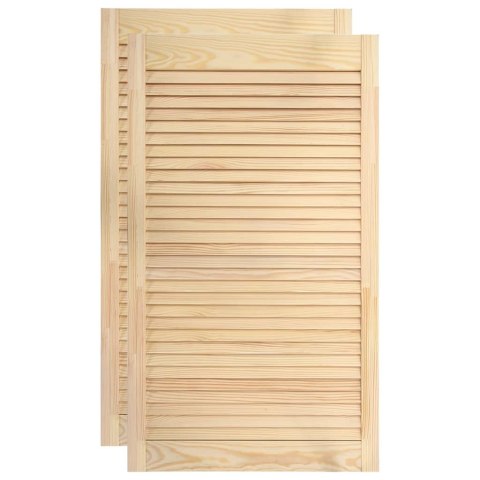  Drzwi żaluzjowe, 2 szt., lite drewno sosnowe, 99,3 x 49,4 cm Lumarko!