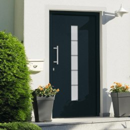  Drzwi zewnętrzne, aluminium i PVC, antracytowe, 100x210 cm Lumarko!