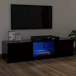  Szafka pod TV z oświetleniem LED, czarna, 120 x 30 x 35,5 cm Lumarko!