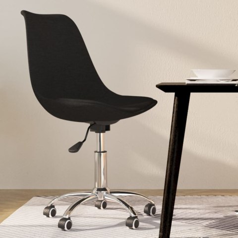  Obrotowe krzesło stołowe, czarne, obite tkaniną Lumarko!