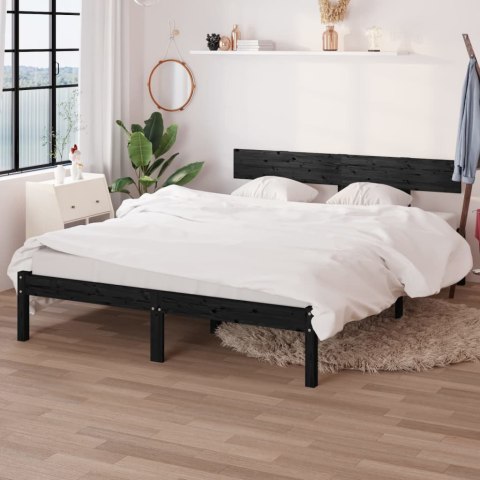 Lumakro rama łóżka czarne lite drewno 120x190 cm Lumarko!