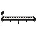 810121  Bed Frame Black Solid Wood 120x190 cm 4FT Small Double Lumarko!