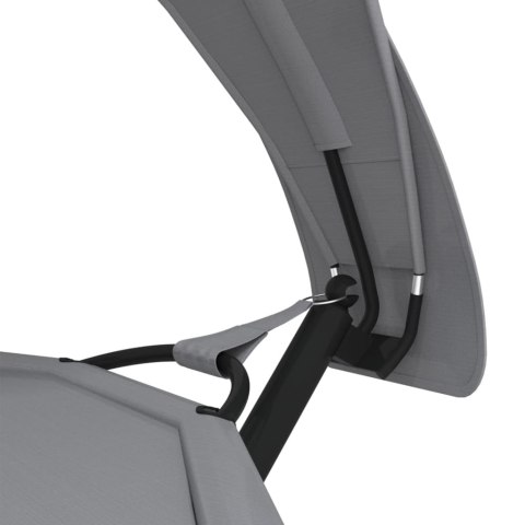  Hamak z zadaszeniem, szary, stal i tkanina Oxford Lumarko!