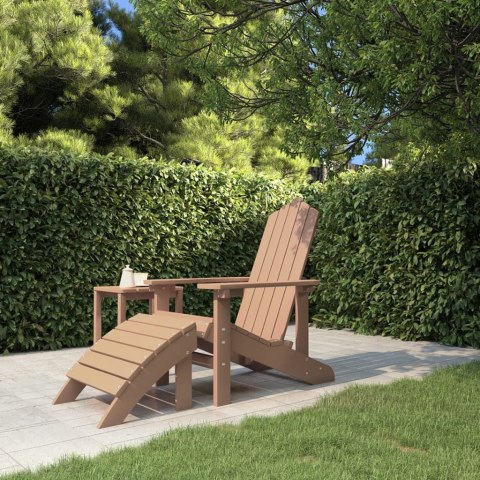  Krzesło Adirondack z podnóżkiem, HDPE, brązowe Lumarko!