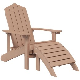  Krzesło Adirondack z podnóżkiem, HDPE, brązowe Lumarko!