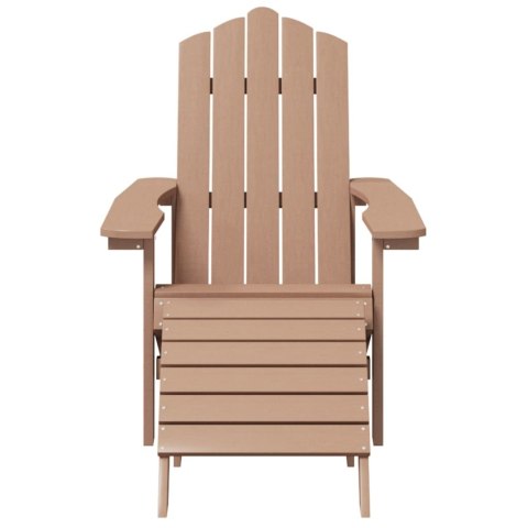  Krzesło Adirondack z podnóżkiem, HDPE, brązowe Lumarko!