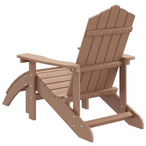  Krzesło Adirondack z podnóżkiem, HDPE, brązowe Lumarko!
