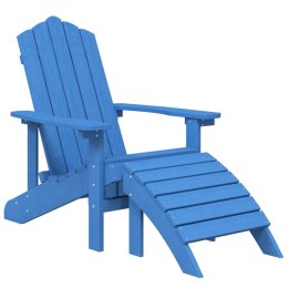  Krzesło Adirondack z podnóżkiem, HDPE, morski błękit Lumarko!