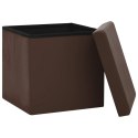  Składany stołek ze schowkiem, brązowy, PVC Lumarko!