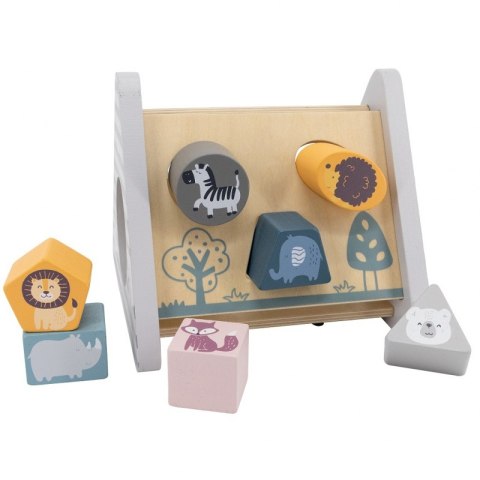  Drewniany Edukacyjny Sorter Z Klockami Piramida Lumarko!