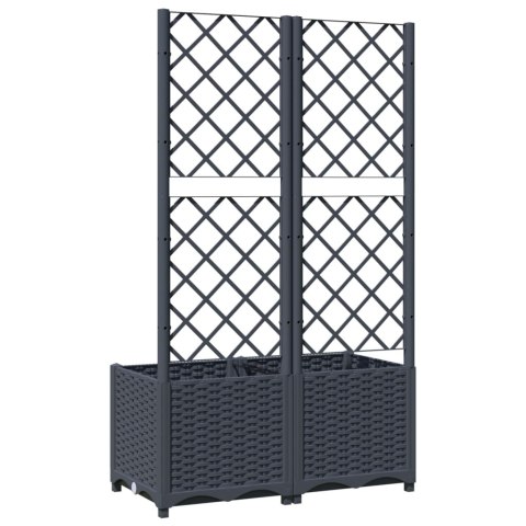  Donica ogrodowa z kratką, ciemnoszara, 80x40x136 cm, PP Lumarko!