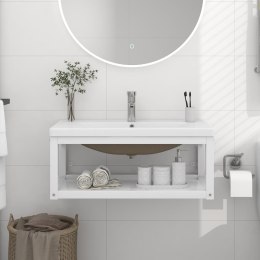  Stelaż łazienkowy z wbudowaną umywalką, biały, żelazo Lumarko!