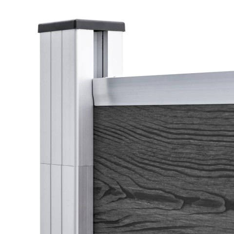  Zestaw ogrodzeniowy z WPC, 1138 x (105-186) cm, czarny Lumarko!