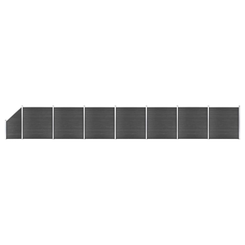 Lumarko Zestaw ogrodzeniowy z WPC, 1311 x (105-186) cm, czarny