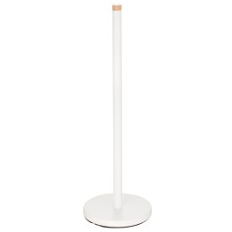  Stojak Na Papier Toaletowy Metalowy + Bambus 15x46,5 Cm Biały (łazienka) Lumarko!