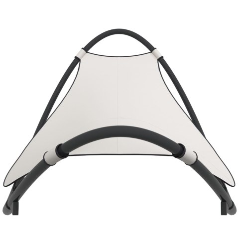  Leżak bujany z kółkami, stal i tkanina textilene, kremowy Lumarko!