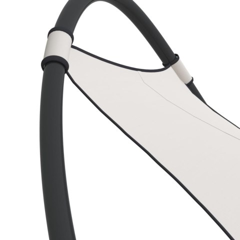  Leżak bujany z kółkami, stal i tkanina textilene, kremowy Lumarko!