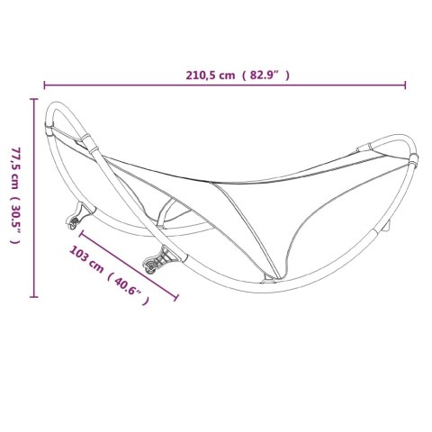  Leżak bujany z kółkami, stal i tkanina textilene, kremowy Lumarko!